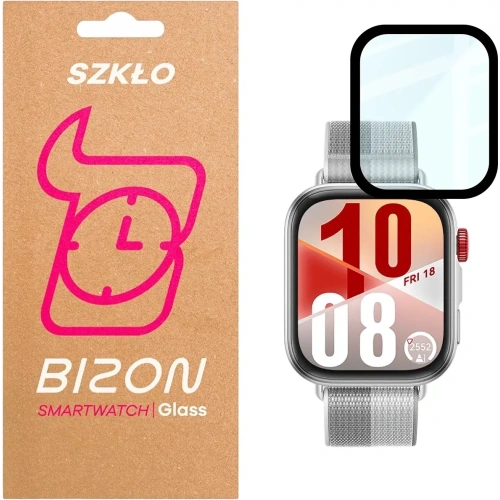 Szkło hybrydowe Bizon Glass Watch Edge Hybrid dla Huawei Watch Fit 4 czarne