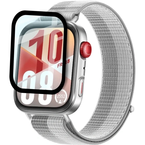 Szkło hybrydowe Bizon Glass Watch Edge Hybrid dla Huawei Watch Fit 4 czarne