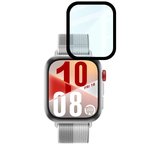 Szkło hybrydowe Bizon Glass Watch Edge Hybrid dla Huawei Watch Fit 4 czarne