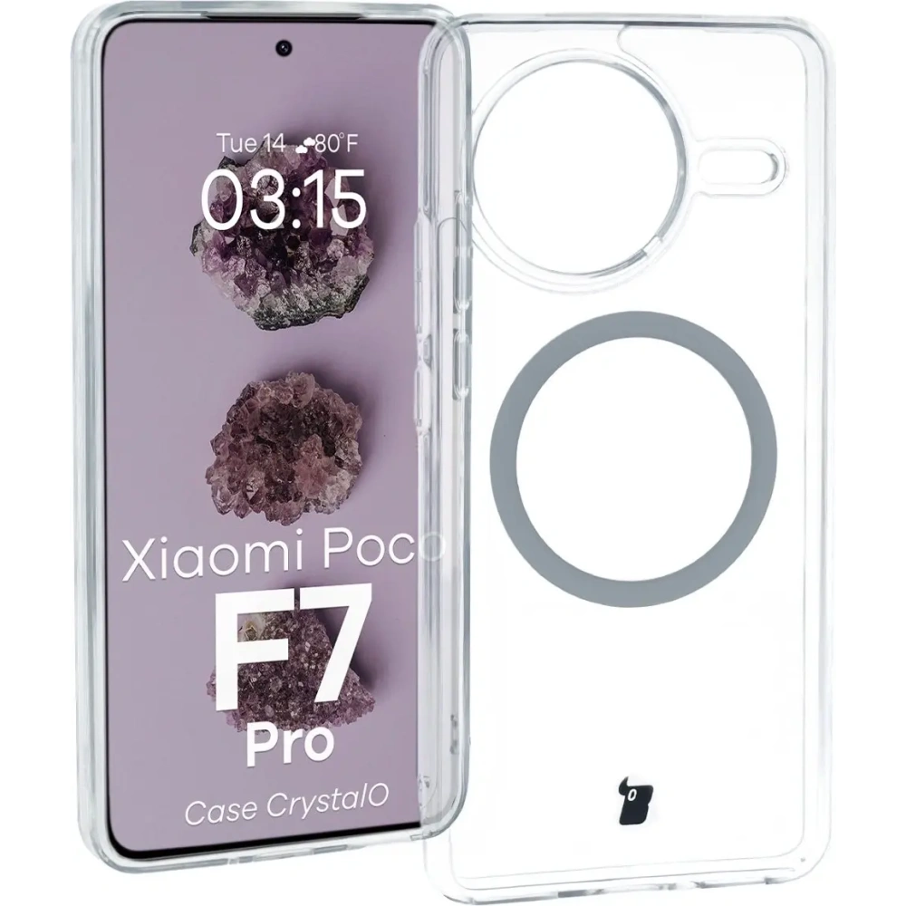 Hurtownia GSM - Etui z pierścieniem magnetycznym Bizon Case CrystalO do Xiaomi POCO F7 Pro przezroczyste - BIZ9672 - {ean13} - Hurt