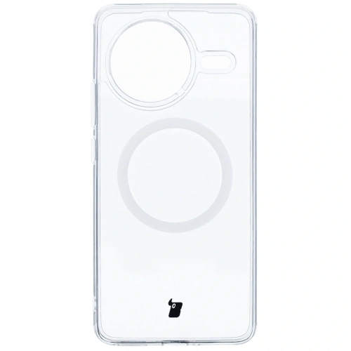Etui z pierścieniem magnetycznym Bizon Case CrystalO do Xiaomi POCO F7 Pro przezroczyste