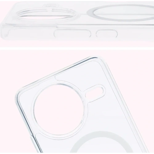 Etui z pierścieniem magnetycznym Bizon Case CrystalO do Xiaomi POCO F7 Pro przezroczyste
