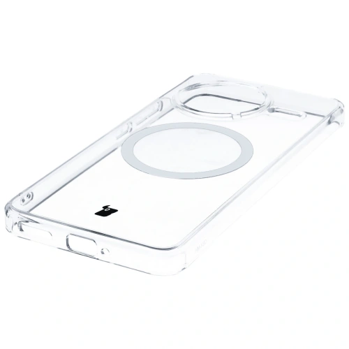 Etui z pierścieniem magnetycznym Bizon Case CrystalO do Xiaomi POCO F7 Pro przezroczyste