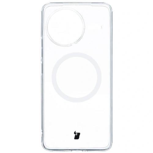 Etui z pierścieniem magnetycznym Bizon Case CrystalO do Xiaomi POCO F7 Ultra przezroczyste