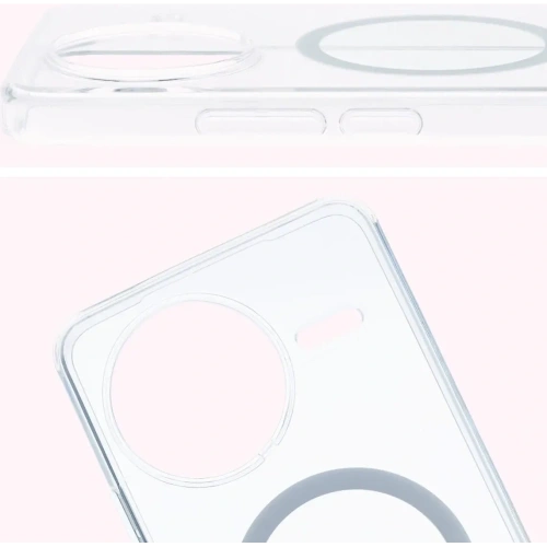 Etui z pierścieniem magnetycznym Bizon Case CrystalO do Xiaomi POCO F7 Ultra przezroczyste