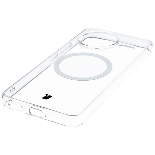 Etui z pierścieniem magnetycznym Bizon Case CrystalO do Xiaomi POCO F7 Ultra przezroczyste