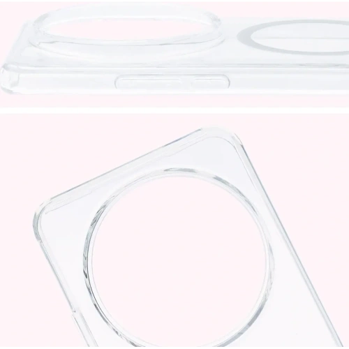 Etui z pierścieniem magnetycznym Bizon Case CrystalO do Xiaomi 15 Ultra przezroczyste
