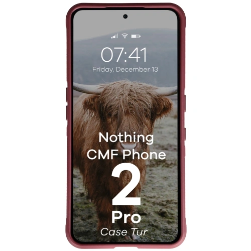 Pancerne etui Bizon Case Tur do Nothing CMF Phone 2 Pro burgundowe