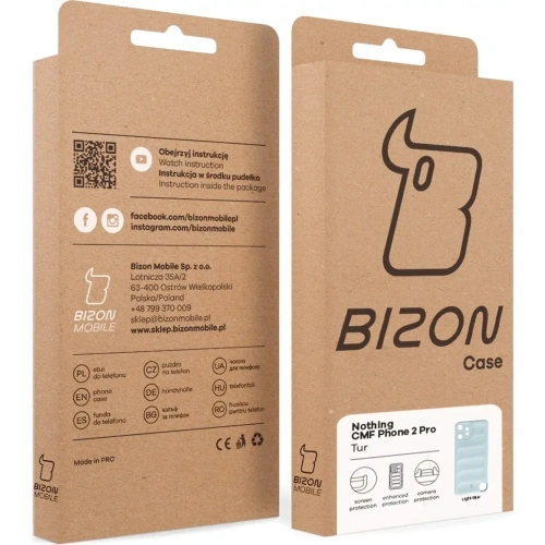 Pancerne etui Bizon Case Tur do Nothing CMF Phone 2 Pro jasnoniebieskie
