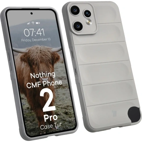 Pancerne etui Bizon Case Tur do Nothing CMF Phone 2 Pro jasnoszare