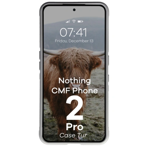 Pancerne etui Bizon Case Tur do Nothing CMF Phone 2 Pro jasnoszare