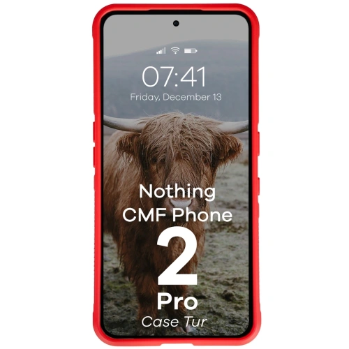 Pancerne etui Bizon Case Tur do Nothing CMF Phone 2 Pro czerwone