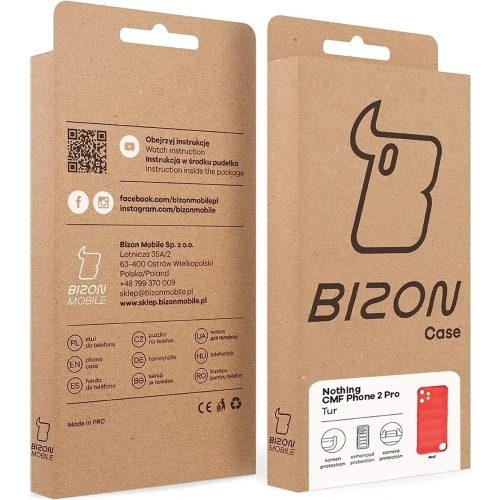Pancerne etui Bizon Case Tur do Nothing CMF Phone 2 Pro czerwone