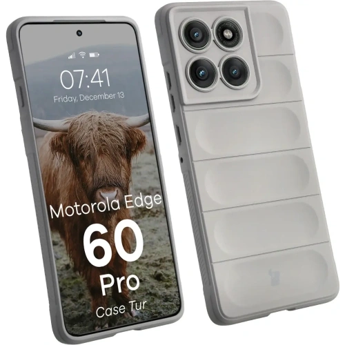 Pancerne etui Bizon Case Tur do Motorola Edge 60 Pro jasnoszare