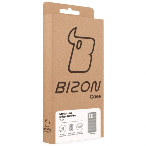 Pancerne etui Bizon Case Tur do Motorola Edge 60 Pro jasnoszare