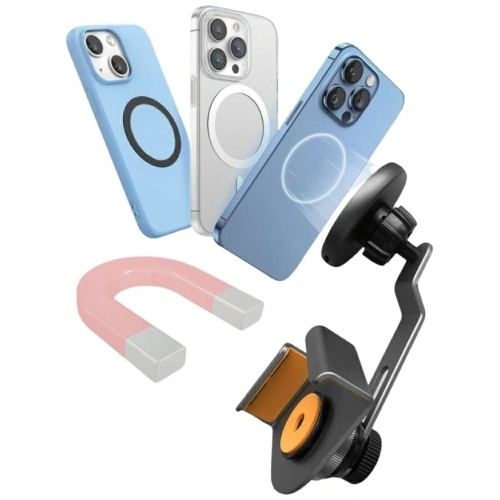 Uchwyt magnetyczny 4smarts Screen Mount Qi2 na monitor do smartfonów MagSafe szary