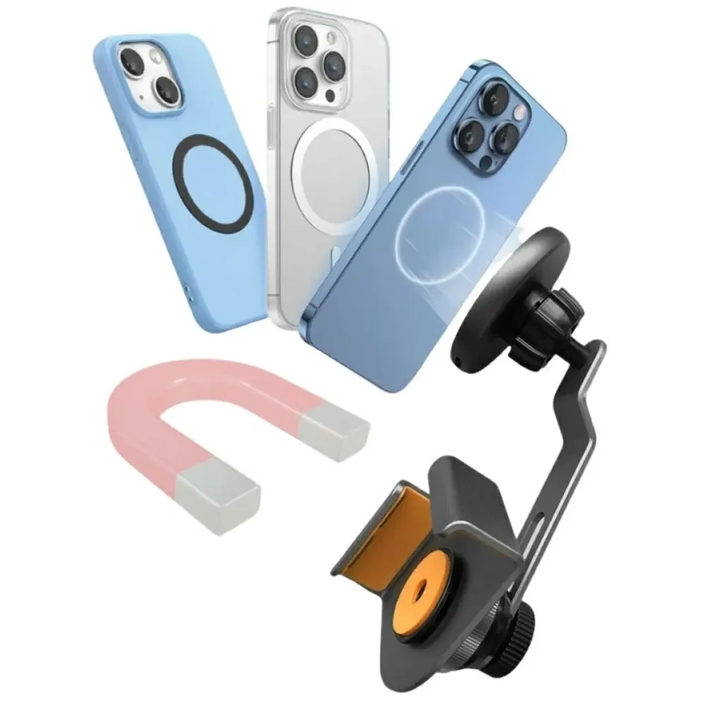 Hurtownia GSM - Suport magnetic 4smarts Mount Qi2 pentru smartphone-uri MagSafe Gri - 4SMR99 - {ean13} - Hurt