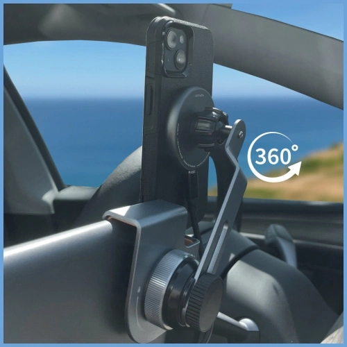 Uchwyt magnetyczny 4smarts Screen Mount Qi2 na monitor do smartfonów MagSafe szary