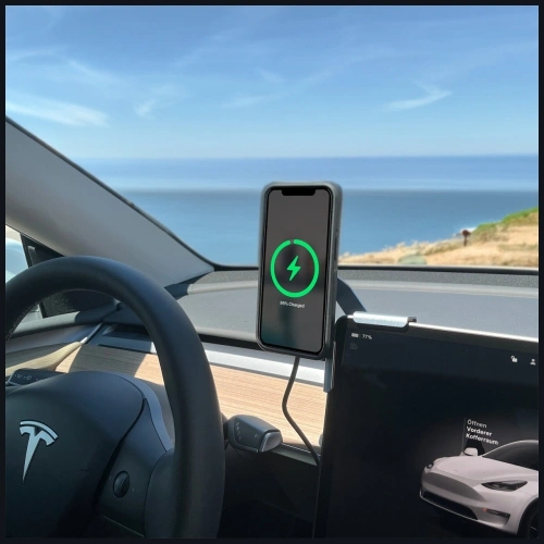 Uchwyt magnetyczny 4smarts Screen Mount Qi2 na monitor do smartfonów MagSafe szary