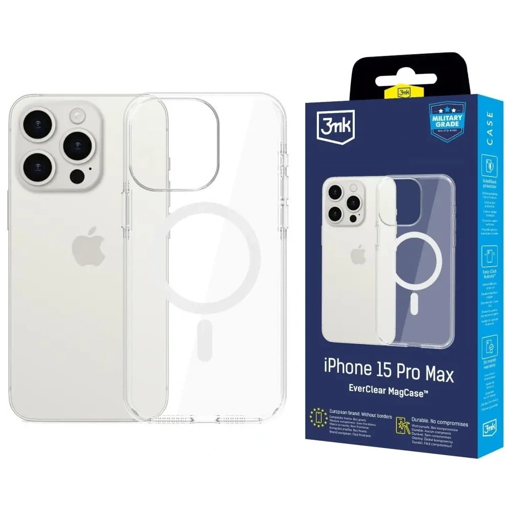 Hurtownia GSM - 3MK EverClear MagCase Apple iPhone 15 Pro Max - 3MK16639 - {ean13} - Hurt