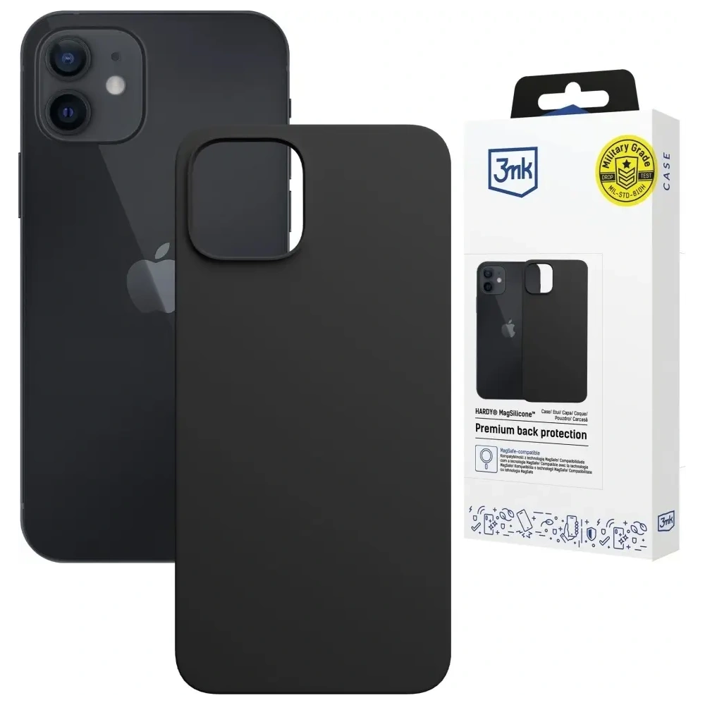 Hurtownia GSM - 3MK Hardy MagSilicone Apple iPhone 12 černý - 3MK16648 - {ean13} - Hurt