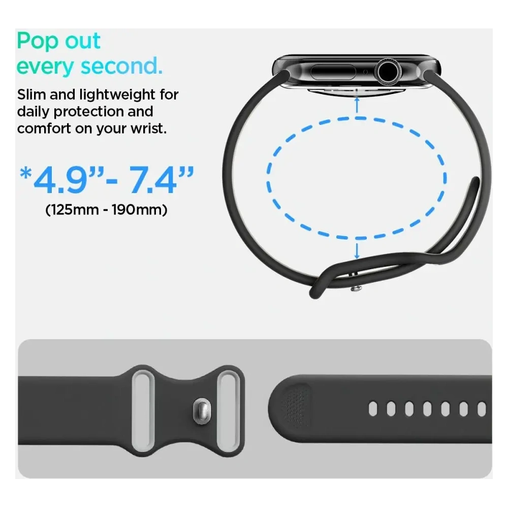 Hurtownia GSM - Spigen Nano Pop Apple Watch 6/7/8/9/10/SE 40/41/42mm Susană Neagră - SPN16797 - {ean13} - Hurt