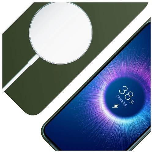 Etui 3MK Hardy MagSilicone do Apple iPhone 15 Plus ciemnozielony