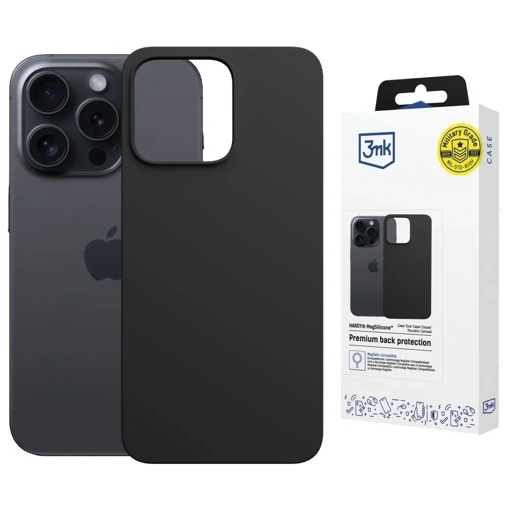 Hurtownia GSM - 3MK Hardy MagSilicone Apple iPhone 15 Pro Max Graphit - 3MK16674 - {ean13} - Hurt