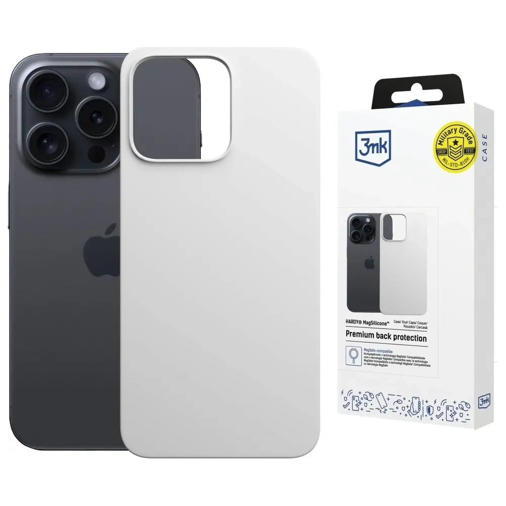 Hurtownia GSM - 3MK Hardy MagSilicone Apple iPhone 15 Pro Max silber - 3MK16676 - {ean13} - Hurt