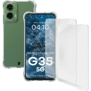 Hurtownia GSM - Elastyczne etui + 2x folia na ekran Bizon Case Clear Pack do Motorola Moto G35 5G - BIZ9689 - {ean13} - Hurt