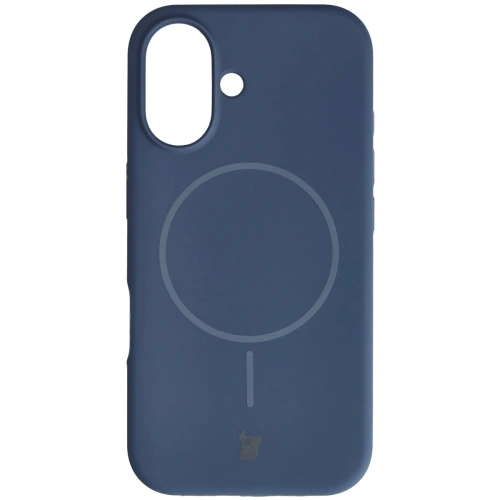 Silikonowe etui z pierścieniem magnetycznym Bizon Soft Case do Apple iPhone 16 granatowe