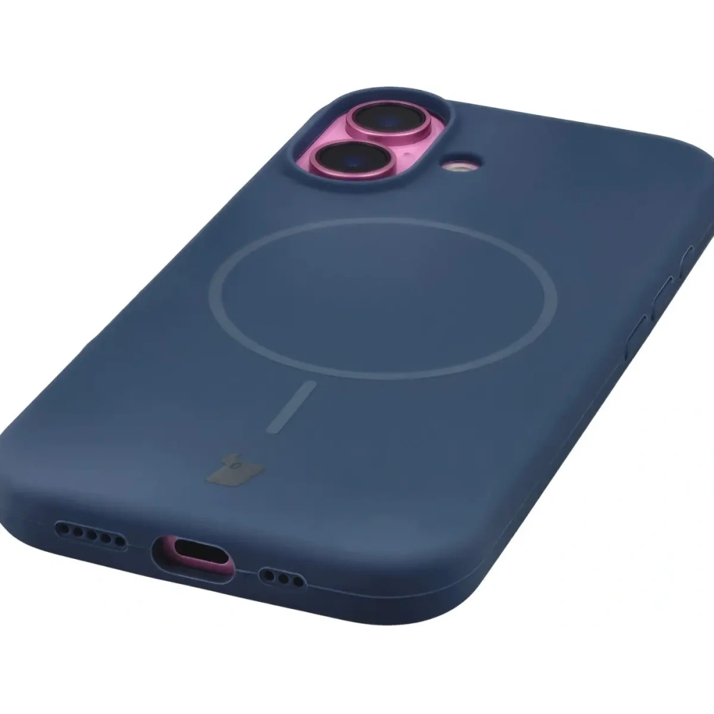 Hurtownia GSM - Silikonowe etui z pierścieniem magnetycznym Bizon Soft Case do Apple iPhone 16 granatowe - BIZ9690 - {ean13} - Hurt