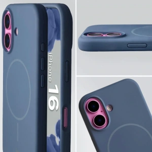 Hurtownia GSM - Silikonowe etui z pierścieniem magnetycznym Bizon Soft Case do Apple iPhone 16 granatowe - BIZ9690 - {ean13} - Hurt