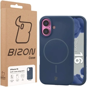 Hurtownia GSM - Silikonowe etui z pierścieniem magnetycznym Bizon Soft Case do Apple iPhone 16 granatowe - BIZ9690 - {ean13} - Hurt