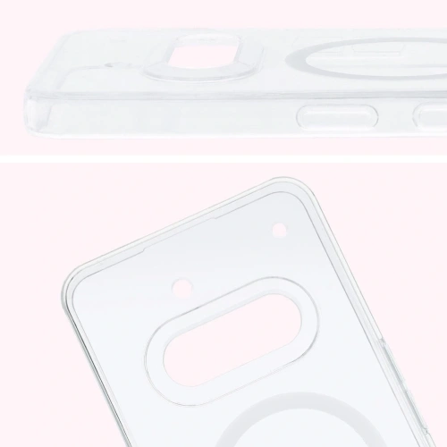 Etui z pierścieniem magnetycznym Bizon Case CrystalO do Nothing Phone (3a) przezroczyste