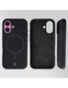 Silikonowe etui z pierścieniem magnetycznym Bizon Soft Case do Apple iPhone 16 czarne