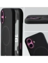 Silikonowe etui z pierścieniem magnetycznym Bizon Soft Case do Apple iPhone 16 czarne