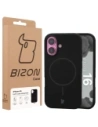 Silikonowe etui z pierścieniem magnetycznym Bizon Soft Case do Apple iPhone 16 czarne