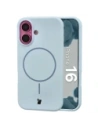 Silikonowe etui z pierścieniem magnetycznym Bizon Soft Case do Apple iPhone 16 błękitne