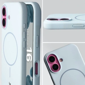 Hurtownia GSM - Silikonowe etui z pierścieniem magnetycznym Bizon Soft Case do Apple iPhone 16 błękitne - BIZ9699 - {ean13} - Hurt