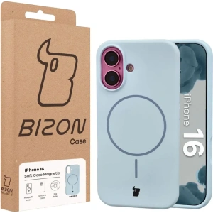 Hurtownia GSM - Silikonowe etui z pierścieniem magnetycznym Bizon Soft Case do Apple iPhone 16 błękitne - BIZ9699 - {ean13} - Hurt