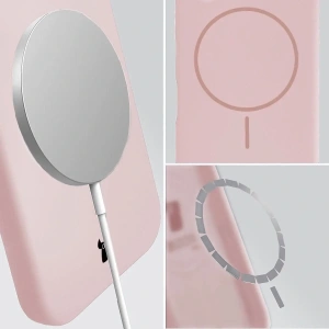 Hurtownia GSM - Silikonowe etui z pierścieniem magnetycznym Bizon Soft Case do Apple iPhone 16 jasnoróżowe - BIZ9700 - {ean13} - Hurt
