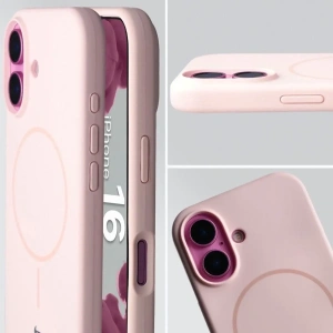 Hurtownia GSM - Silikonowe etui z pierścieniem magnetycznym Bizon Soft Case do Apple iPhone 16 jasnoróżowe - BIZ9700 - {ean13} - Hurt