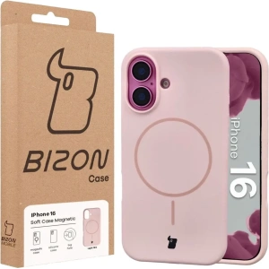 Hurtownia GSM - Silikonowe etui z pierścieniem magnetycznym Bizon Soft Case do Apple iPhone 16 jasnoróżowe - BIZ9700 - {ean13} - Hurt