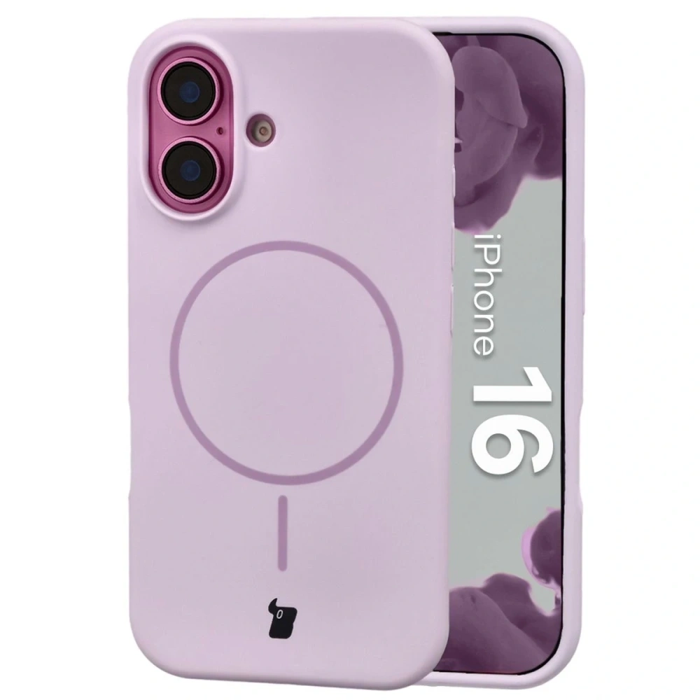 Hurtownia GSM - Silikonowe etui z pierścieniem magnetycznym Bizon Soft Case do Apple iPhone 16 jasnofioletowe - BIZ9701 - {ean13} - Hurt
