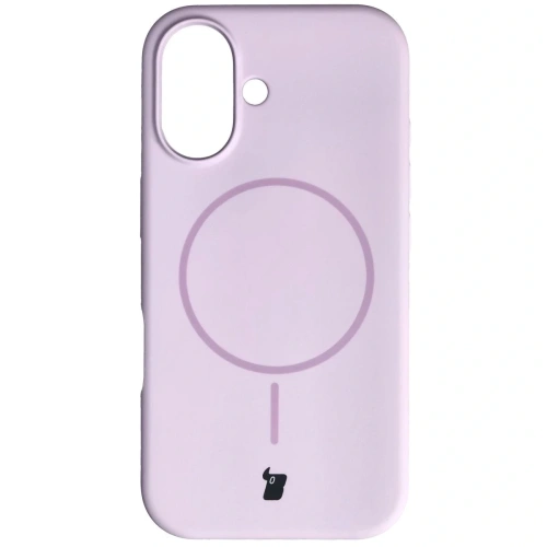 Silikonowe etui z pierścieniem magnetycznym Bizon Soft Case do Apple iPhone 16 jasnofioletowe