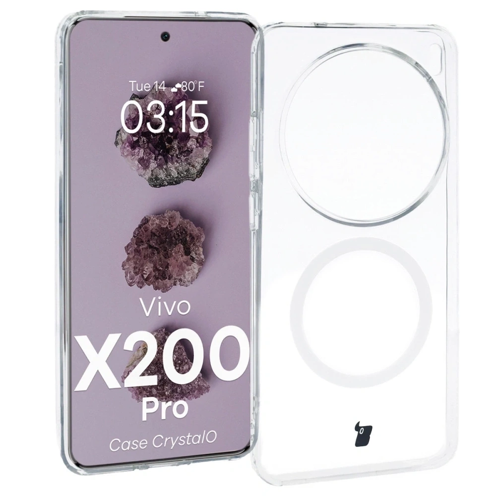 Hurtownia GSM - Etui z pierścieniem magnetycznym Bizon Case CrystalO do Vivo X200 Pro przezroczyste - BIZ9706 - {ean13} - Hurt