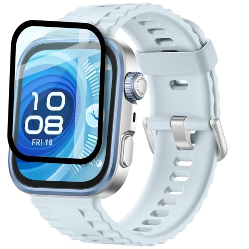 Szkło hybrydowe Bizon Glass Watch Edge Hybrid dla Huawei Watch Fit 4 Pro czarne