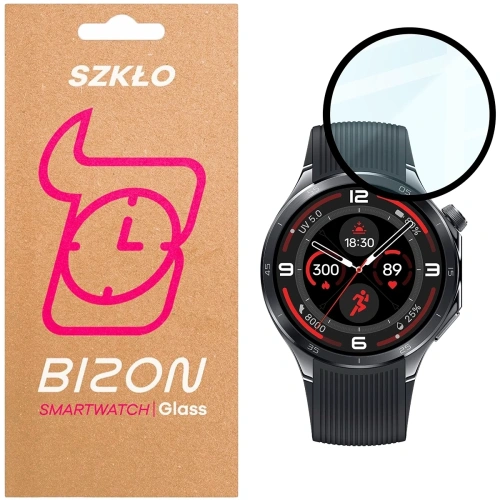 Szkło hybrydowe Bizon Glass Watch Edge Hybrid dla OnePlus Watch 3 czarne