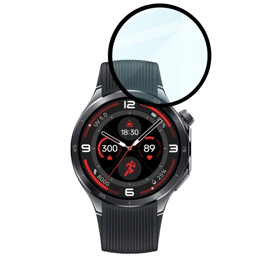 Szkło hybrydowe Bizon Glass Watch Edge Hybrid dla OnePlus Watch 3 czarne